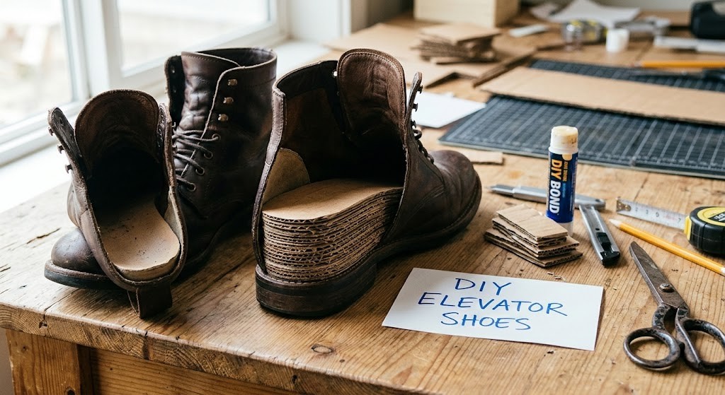 diy elevator shoes with cardboard lift