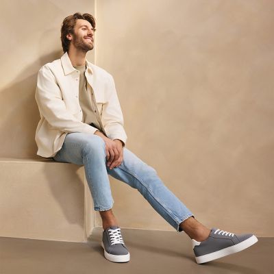 CMR CHAMARIPA 7CM נעליים מגביהות לגברים - נעלי זמש אפורות כהות ליום יום