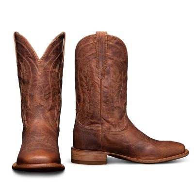 מגפי הגדלת גובה לגברים CMR CHAMARIPA | מגפי בוקרים מעור חום בהיר 7 ס"מ / 2.76 אינץ'