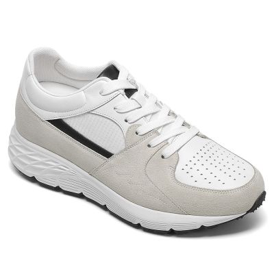 נעלי ספורט עם הגבהה לגברים – נעלי עור Off-White עם 8 ס"מ הגבהה
